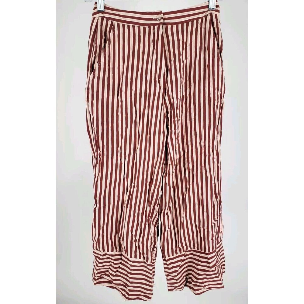 Kittenish 100% Rayon Lounge‎ Pants Size S Striped Boho Paper Bag Waist